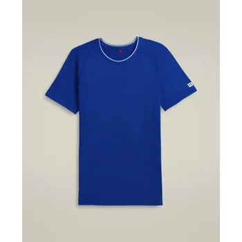 Pánské oblečení Pánské tenisové triko WILSON M TEAM SEAMLESS CREW Roayl Blue WM00282411DBC 2025 velikost XL