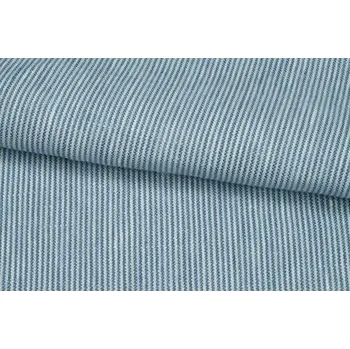 Lněné plátno, silné, proužkované, bílo-modré, 1m, sartor.cz