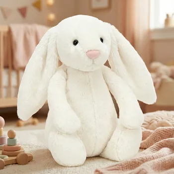 plyšák Ahome CZ Roztomilý bílý plyšový zajda