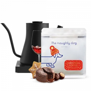 Příprava kávy The naughty dog vánoční edice Fellow Stagg EKG PRO Set - černá