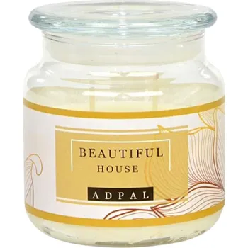 Svíčka Svíčka sklo 100x110mm Beautiful House, krémová vonná svíčka 300 gram 715 gram