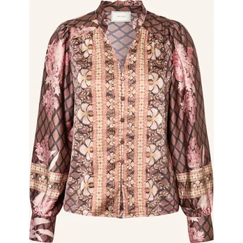 Dámská halenka Neo Noir Dámská Saténová Halenka Massima S Volánky, hnědá /...