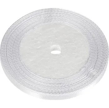 Vánoční dekorace BELLATEX Stuha saténová 6 mm/22,5 m, 001 bílá