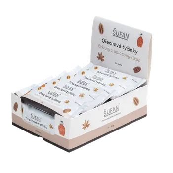 Vyrobeno pro ŠUFAN Ořechové tyčinky Pekanové s javorovým sirupem 20 ks - 20x 33 g