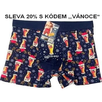 Boxerky Pánské vánoční boxerky pivo modré vel.L,XL,XXL