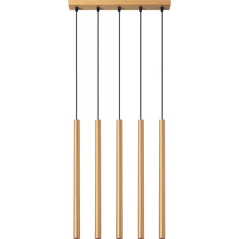 Závěsné svítidlo zlaté Pastelo 5ramenné moderní kovové do obýváku a jídelny SOLLUX