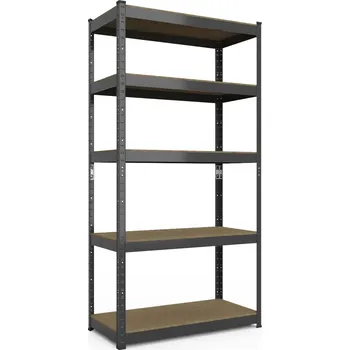 Dílenský regál Kovový regál ECONOMY 180x90x60 5 polic - černá