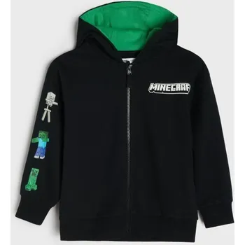 Chlapecké oblečení Sinsay - Mikina na zip s kapucí Minecraft - černá - 068HG-99X - 068HG-99X-140