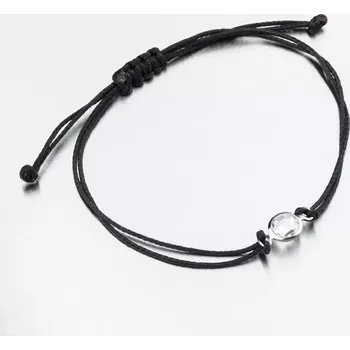 Náramek Náramek bílé zlato 585 šňůrkový s přívěskem LT14-015-B-BIL délka 17 cm