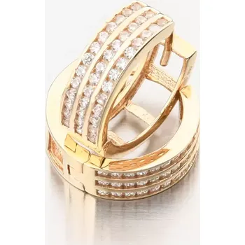 Náušnice Dámské náušnice žluté zlato 585 zirkon kruhy PKL22-060