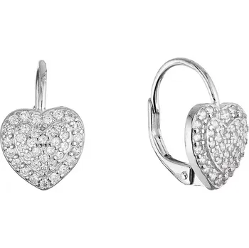 Oblečení a móda Stříbrné náušnice třpytivé srdce 11714.1