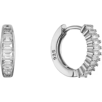 Oblečení a móda Stříbrné zdobené kruhy se zirkony 11767.1