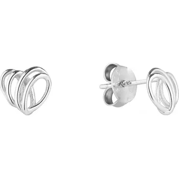 Oblečení a móda Stříbrné náušnice pletená srdíčka 61046