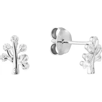Náušnice Evolution Group s.r.o. Stříbrné náušnice stromečky s listy ze zirkonů 11532.1 crystal
