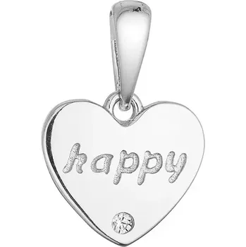 Oblečení a móda Stříbrný přívěsek srdíčko "happy" 14061.1