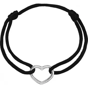 Náramek Kabbalah náramek se stříbrným srdcem 13093.3 black