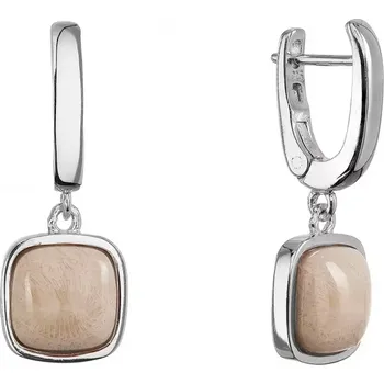 Oblečení a móda Stříbrné visací náušnice s fosilním korálem 11738.3