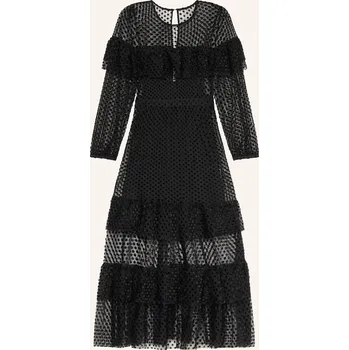 Dámské šaty Ba&Sh Dámské Šaty Rita Z Síťoviny S Volány, černá, 34