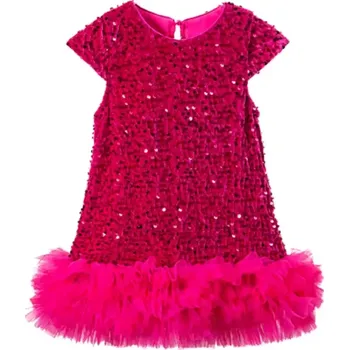 Dívčí šaty Dívčí šaty Tutu Petti s flitrem slavnostní Růžová magenta