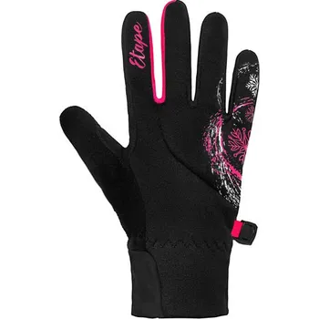 Dětské rukavice PUZZLE, černá/růžová (materiál SoftShell s membránou a zateplením, velikost 3 (7-8 let))