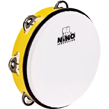 Tamburína NINO 51Y Tambourine With Head 8" (Yellow)