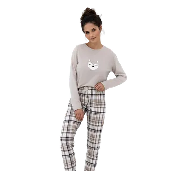 Dámské pyžamo Dámské dlouhé pyžamo Sensis Tinsley S Béžová