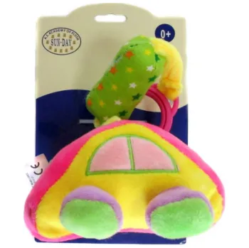 Chrastítko auto růžové – 14 cm