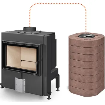 Krbová vložka ROMOTOP DYNAMIC B 3G 66.44.01M krbová vložka 5,5-14,2 kW, s akumulačními prstenci MAMMOTH