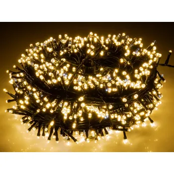 Vánoční dekorace Světelný řetěz 1000 LED, 50+3m, teplé světlo, 8 funkcí