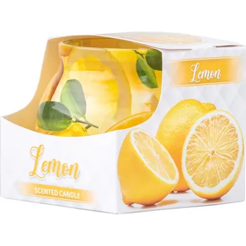 Svíčka Sklo Dekor 80 x 72 mm Lemon vonná svíčka 245 gram
