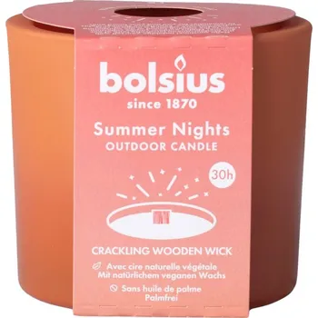 Svíčka Bolsius Sklo 90x80 mm Summer Nights, svíčka s dřevěným knotem 630 gram