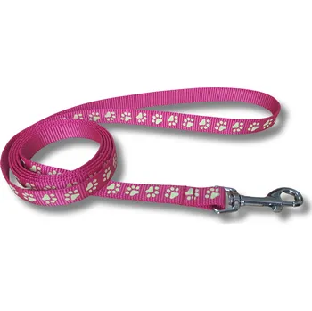 Vodítko pro kočky - RŮŽOVÁ REFLEXNÍ, 1,5 m, Karabina 66 mm - černá - pro psy a kočky do 16 kg + 30,- Kč