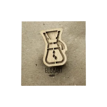 Příprava kávy ElisBart - Dřevěná brož - Chemex