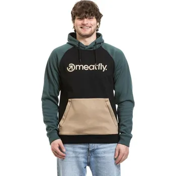 Pánské oblečení Pánská technická mikina MEATFLY Gravel 25/26 Black Safari S