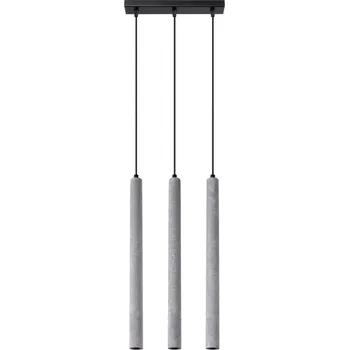 Moderní závěsné betonové svítidlo Pastelo 3L šedé nad stůl do obýváku a jídelny