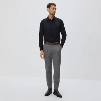 Reserved - Bavlněné kalhoty slim fit - tmavě šedá - 991EV-90X - 991EV-90X-36