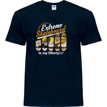 levne-bavlnene-tricko-potisk-extremni-skateboard Barva: Navy - tmavě modrá, velikost: 4XL