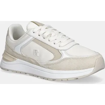 Dámské tenisky Kožené tenisky Tommy Hilfiger CASUAL FASHION RUNNER LTR FW0FW08832 béžová 80X, EUR 38