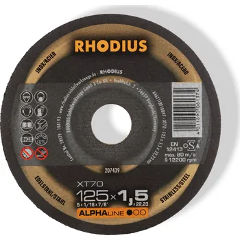 Řezný kotouč Rhodius řezný kotouč XT70 125x1,5x22,23 Alphaline