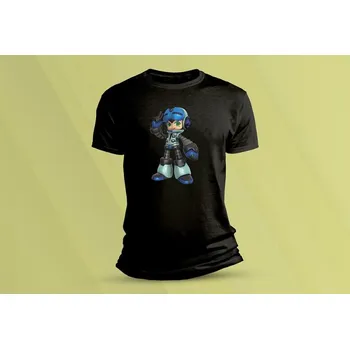 Dětské bavlněné tričko Mighty No. 9. Černá velikost 140 (9-11 let)