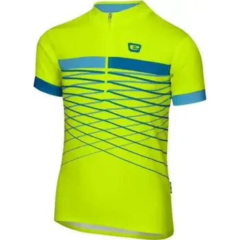 cyklistický dres Etape Lucky dětský dres krátký rukáv žlutá fluo/modrá vel. 152-158