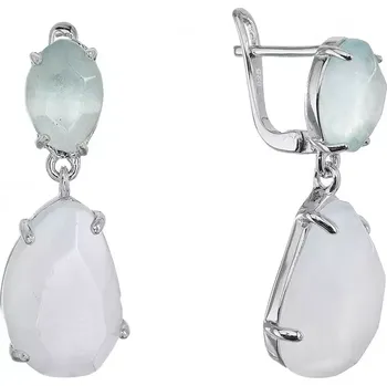 Oblečení a móda Stříbrné náušnice s akvamarínem a chalcedonem 11740.3