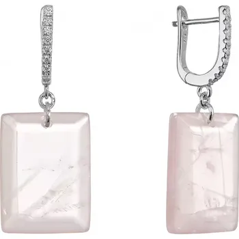 Oblečení a móda Stříbrné náušnice s pravým růženínem 11743.3