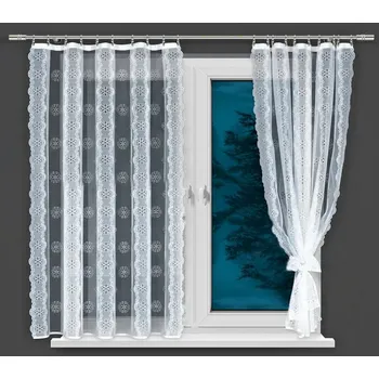 Záclona SET 2 KUSY - Dekorační žakárová záclona s řasící páskou AZURO 150 bílá 2x 150x170 cm MyBestHome Cena je za 2 kusy záclon + dárek 2x úvazy