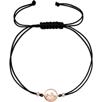 Náramek Kabbalah pozlacený rose gold náramek hory 13090.1 černý