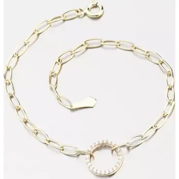 Náramek Dámský náramek žluté zlato 585 zirkon DZF5728-ZL-ZIR délka 18 cm