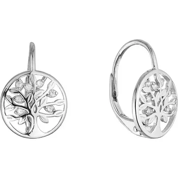 Náušnice Stříbrné náušnice strom života se zirkony 11712.1