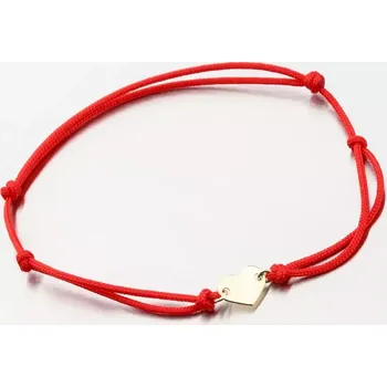 Oblečení a móda Náramek žluté zlato 585 červený provázkový se srdcem 74-005ZL-CV délka 20 cm