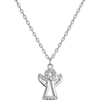 Oblečení a móda Stříbrný náhrdelník anděl se zirkony 12105.1