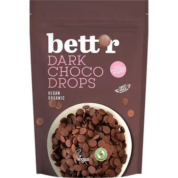 Čokoláda Bett'r Pecičky hořká čokoláda veganské 200g BIO